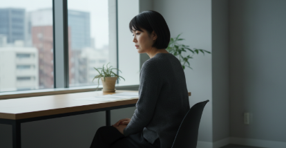 商談シーンで翻訳デバイスを活用する様子